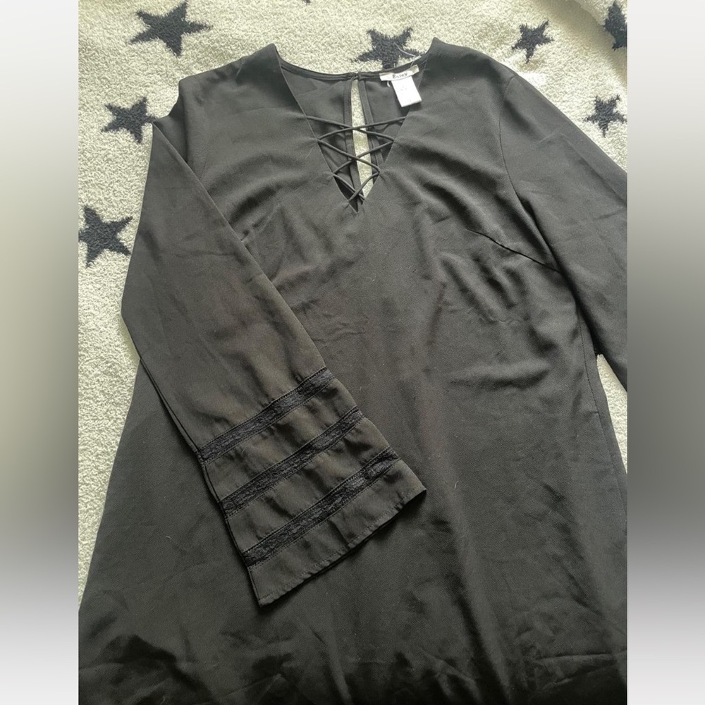 Black Lace-Up Women's Dress